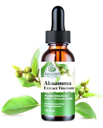 Amazing Botanicals Akuamma Extract Tincture 1 oz amber dropper bottle